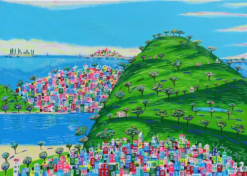 The Valley Of Light & Joy van Katrina Avotina, Schilderij te koop op Singulart