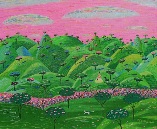 The World In Blossom de Katrina Avotina, Pintura a la venta en Singulart