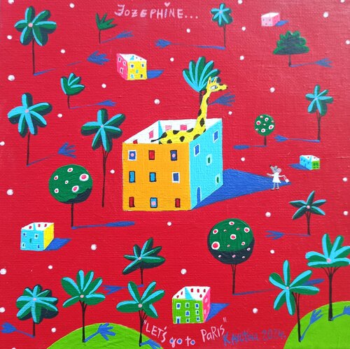Let's Go To Paris, Josephine! van Katrina Avotina, Schilderij te koop op Singulart