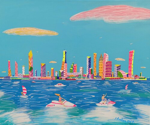 Splashing The Fun par Katrina Avotina, Peinture en vente sur Singulart
