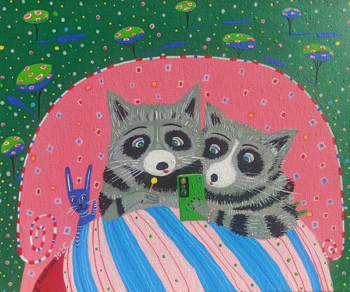 The Selfie Experts by Katrina Avotina, Painting for Sale on Singulart