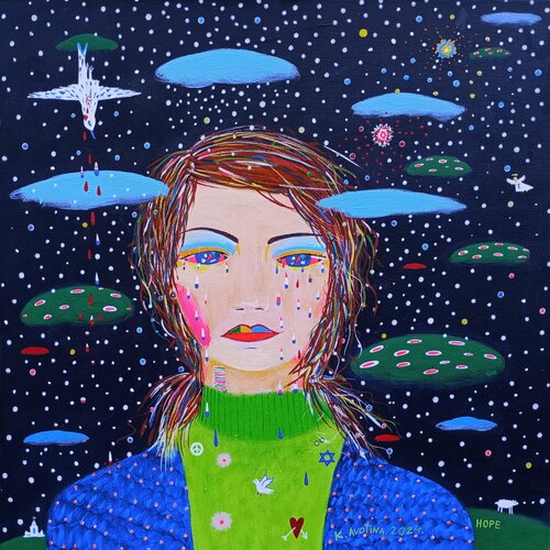 Echoes Of The Cosmic Soul par Katrina Avotina, Peinture en vente sur Singulart