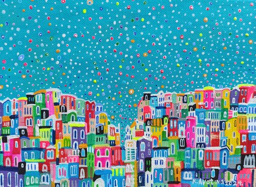 Sparkling Small Town by Katrina Avotina, 회화 for Sale on Singulart