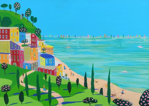 The Bay Of Endless Summer by Katrina Avotina, Painting for Sale on Singulart