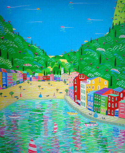 Paradise Worth Exploring di Katrina Avotina, Pittura in vendita su Singulart