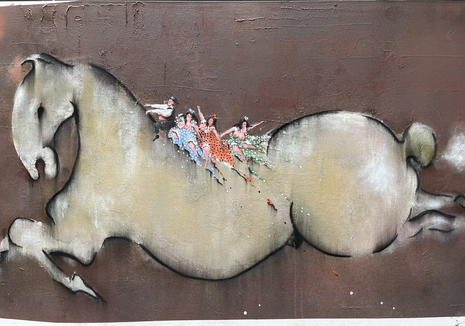 Pedito feliz paseando a las juanitas Fernando Suárez Escobar Peinture originale à vendre