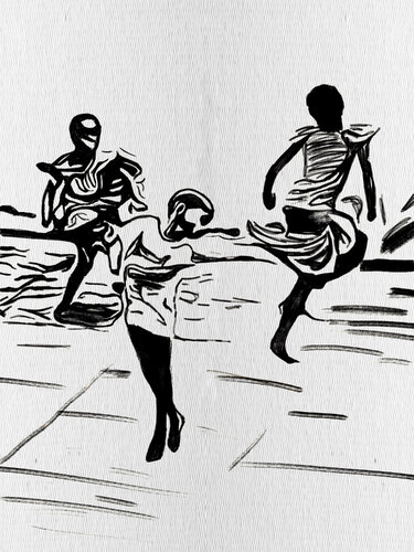 Dance I – The Children of Movement (Limited Edition 1/9 – Work painted by hand) by Juca Maximo, 油畫 for Sale on Singulart