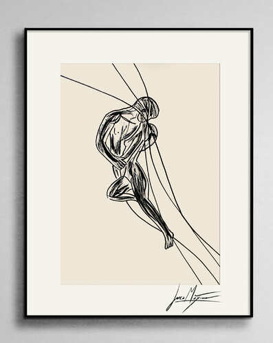 Sketch n21 – Suspended by What Hurts (Original Drawing – Hand Painted 1/1) di Juca Maximo, Disegno in vendita su Singulart