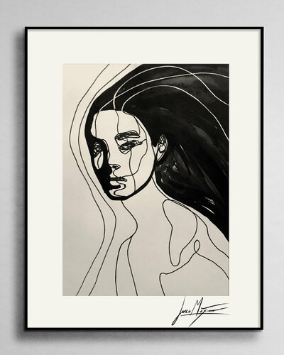 Sketch n3 – Echoes Through the Spine (Original Drawing – Hand Painted 1/1) par Juca Maximo, Dessin en vente sur Singulart
