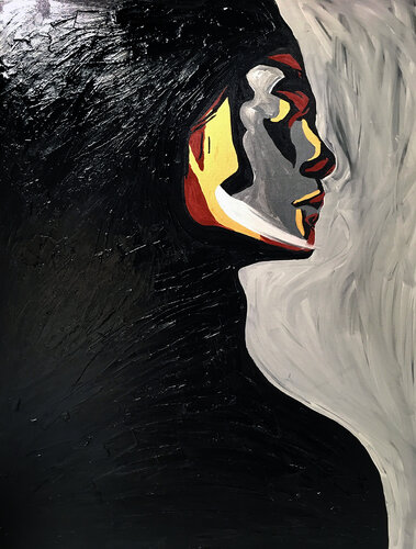 Delicacy II – The Strength Within the Shadow (Original Series – Hand Painted) par Juca Maximo, Peinture en vente sur Singulart