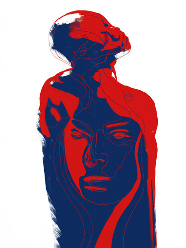 Skin That I Feel I -The Weight of Her Silence (Limited Edition 2/9 - Work painted by hand) de Juca Maximo, Pintura a la venta en Singulart
