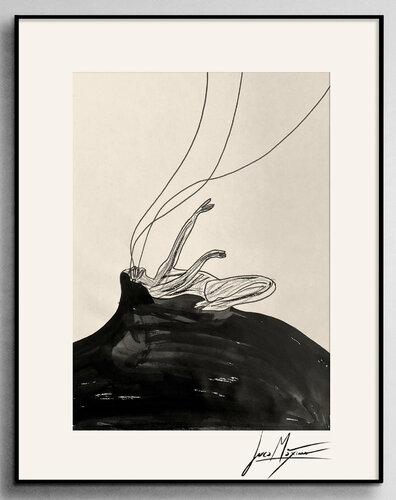Sketch n16 – Resting Doesn’t Mean Letting Go (Original Drawing – Hand Painted 1/1) par Juca Maximo, Dessin en vente sur Singulart