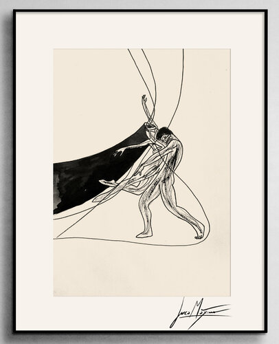 Sketch n15 – Pulling Through the Shadow (Original Drawing – Hand Painted 1/1) de Juca Maximo, Dibujo a la venta en Singulart