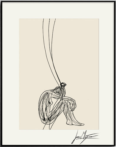 Sketch n14 – Strings She Cannot Cut (Original Drawing – Hand Painted 1/1) de Juca Maximo, Dibujo a la venta en Singulart