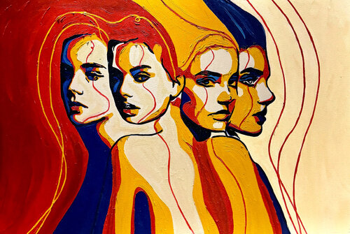 Write Your Story VI – Becoming the Many Faces Within (Original Series – Hand Painted) de Juca Maximo, Pintura a la venta en Singulart