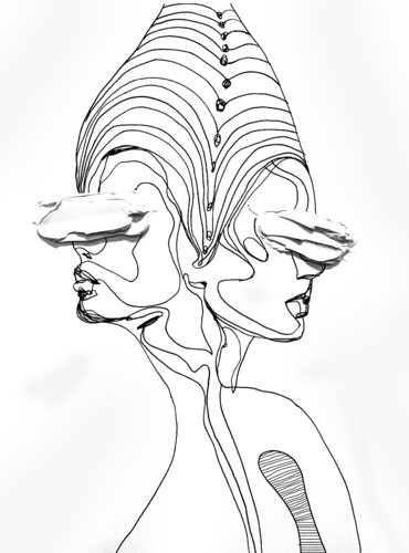 Traces VIII – The Dialog We Never Finished (Original Series – Hand Painted) van Juca Maximo, Schilderij te koop op Singulart