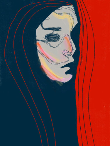 Portrait Colors II – The Quiet Side of Her Storm (Limited Edition 2/9 – Work painted by hand) par Juca Maximo, Peinture en vente sur Singulart