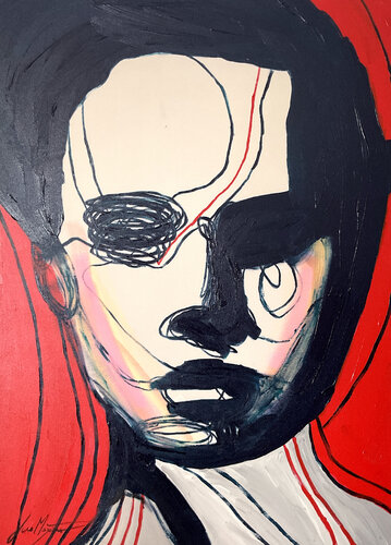 Portrait Colors IV – What She Refuses to See (Limited Edition 2/9 – Work painted by hand) di Juca Maximo, Pittura in vendita su Singulart