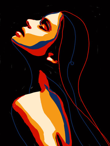 Intense II – Also known as: The Fire Beneath Her Silence – (Limited Edition 3/9 – Work painted by hand) par Juca Maximo, Peinture en vente sur Singulart