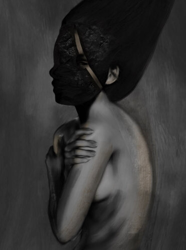 Absence III – The Shadow That Holds Her (Limited Edition 1/9 – Work painted by hand) di Juca Maximo, Altri media in vendita su Singulart