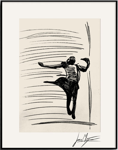 Sketch n11 – She Danced Through the Noise (Original Drawing – Hand Painted 1/1) by Juca Maximo, 소묘 for Sale on Singulart