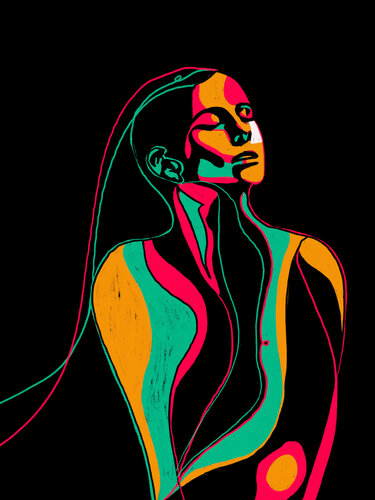 Intense IV – Her Silence Was Sculpted in Color – (Limited Edition 1/9 – Work painted by hand) by Juca Maximo, Painting for Sale on Singulart