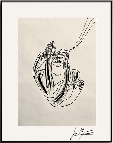 Sketch n29 — Threads of Perception (Unique Original Drawing, 1/1) di Juca Maximo, Disegno in vendita su Singulart