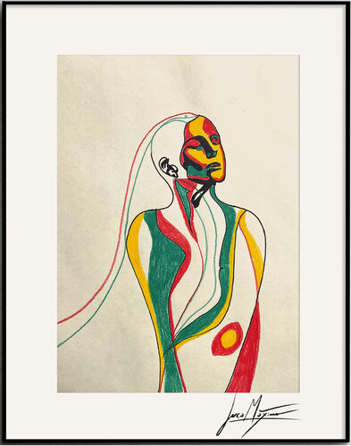 Sketch n26 – The Pulse of Color (Original Drawing – Hand Painted 1/1) von Juca Maximo, Zeichnungen kaufen auf Singulart