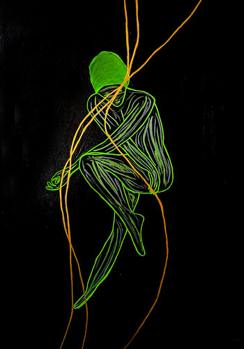 Energy XV – The Green Soul Rising (Limited Edition 1/9 – Work painted by hand) par Juca Maximo, Autres supports en vente sur Singulart