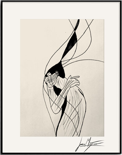 Sketch n37 – She Touched What Couldn’t Be Said (Original Drawing – Hand Painted 1/1) par Juca Maximo, Dessin en vente sur Singulart