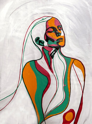 Intense V – The Silence that Burns (Original Series – Hand Painted) par Juca Maximo, Peinture en vente sur Singulart