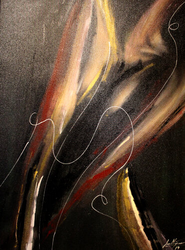 Sensuality IV – The Line Where Her Flame Moves (Original Series – Hand-painted by the artist) par Juca Maximo, Autres supports en vente sur Singulart