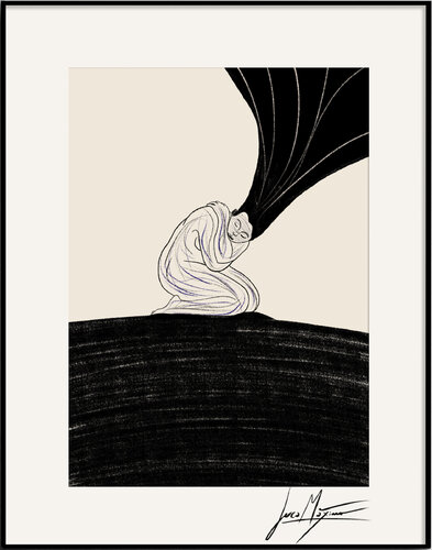 Sketch 38 – The Weight She Carries (Original Series – Hand Painted 1/1) by Juca Maximo, Drawing for Sale on Singulart