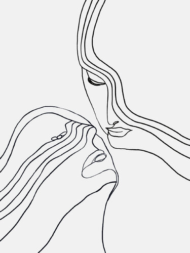 Connection Love – The Gaze That Holds Us (Limited Edition 3/9 - Work painted by hand) von Juca Maximo, Malerei kaufen auf Singulart