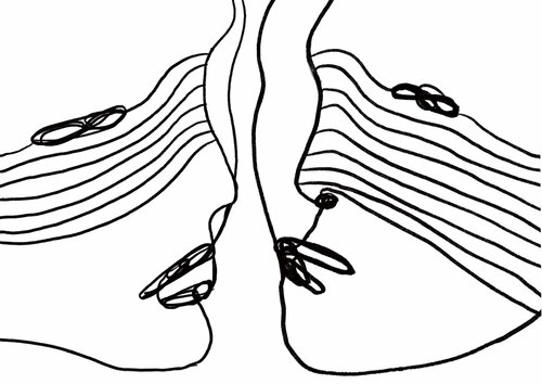 Connection III – The Silent Thread Between Us (Limited Edition 1/9 – Work painted by hand) de Juca Maximo, Pintura a la venta en Singulart
