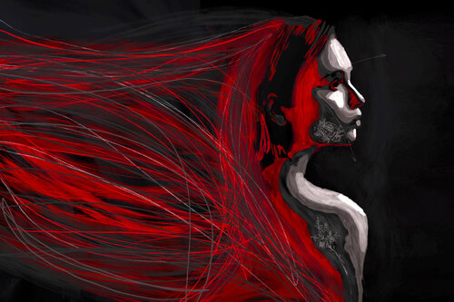 RedLines - The Silent Flow of Red (Original Series – Hand Painted) di Juca Maximo, Altri media in vendita su Singulart