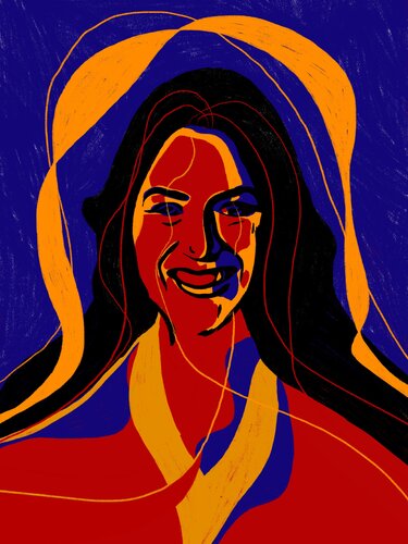 Poli – Fragments of Identity in Color (Limited Edition 1/9 – Work painted by hand) von Juca Maximo, Malerei kaufen auf Singulart