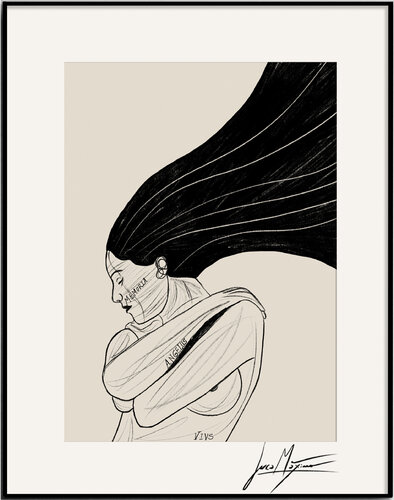 Sketch n46 – She Carved It to Remember (Original Series – Hand Painted 1/1) by Juca Maximo, Drawing for Sale on Singulart
