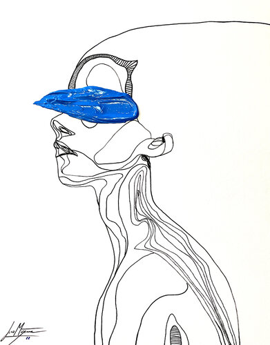 Traces VII Blue – Where Silence Becomes Color | Original Hand-Painted) par Juca Maximo, Peinture en vente sur Singulart