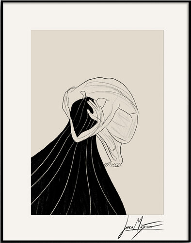 Sketch n47 – The Weight Beneath the Silence (Original Series – Hand Painted 1/1) par Juca Maximo, Dessin en vente sur Singulart