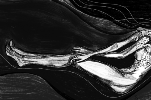 Ink Your Skin XII – When Silence Shakes the Soul (Original Series – Hand Painted 1/1) van Juca Maximo, Schilderij te koop op Singulart