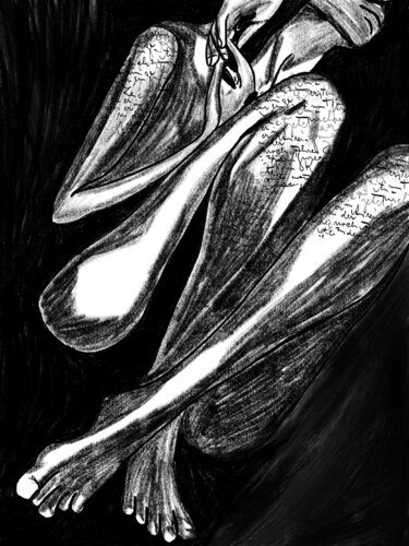 Ink Your Skin XIII — The Stillness Between Her Storms (Limited Edition, Hand-Finished 1/9) by Juca Maximo, Painting for Sale on Singulart