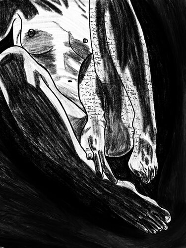 Ink Your Skin XIX – Where the Words Still Burn (Original Series – Hand Painted) di Juca Maximo, Pittura in vendita su Singulart