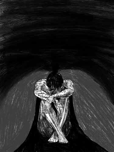 Ink Your Skin XX – Beneath the Weight of Words (Original Series – Hand Painted) von Juca Maximo, Malerei kaufen auf Singulart