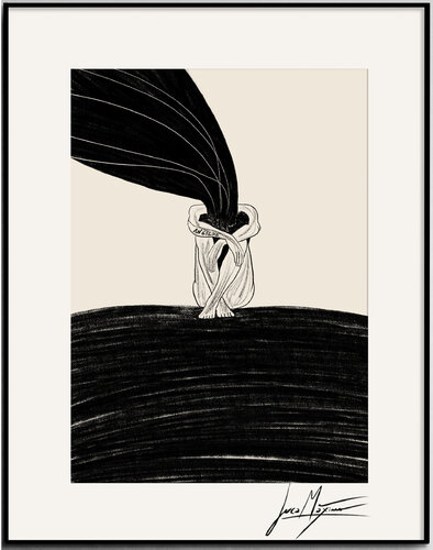 Sketch n58 – When the Mind Folds Inward (Original Series – Hand Painted 1/1) di Juca Maximo, Disegno in vendita su Singulart