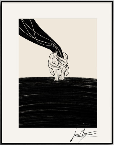 Sketch n60 — The Weight of What We Know (Original Series, Unique 1/1 Hand-Painted Work) von Juca Maximo, Zeichnungen kaufen auf Singulart