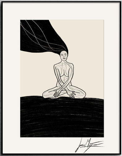 Sketch n62 – The Stillness that Speaks (Original Series – Hand Painted 1/1) par Juca Maximo, Dessin en vente sur Singulart
