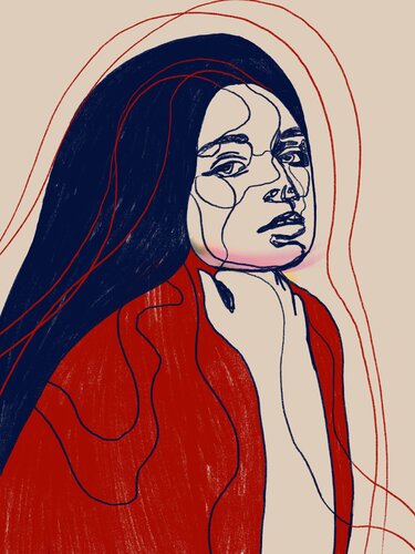 Portrait Colors XXIX – She Speaks Without Sound (Limited Edition 1/9 – Work painted by hand) di Juca Maximo, Pittura in vendita su Singulart