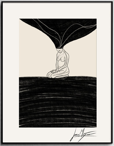 Sketch n64 – The Weight of Thought (Original Series – Hand Painted 1/1) di Juca Maximo, Disegno in vendita su Singulart