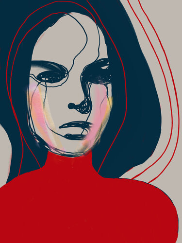 Portrait Colors XI — Burning Grace (Limited Edition, Hand-Painted 1/9) di Juca Maximo, Pittura in vendita su Singulart